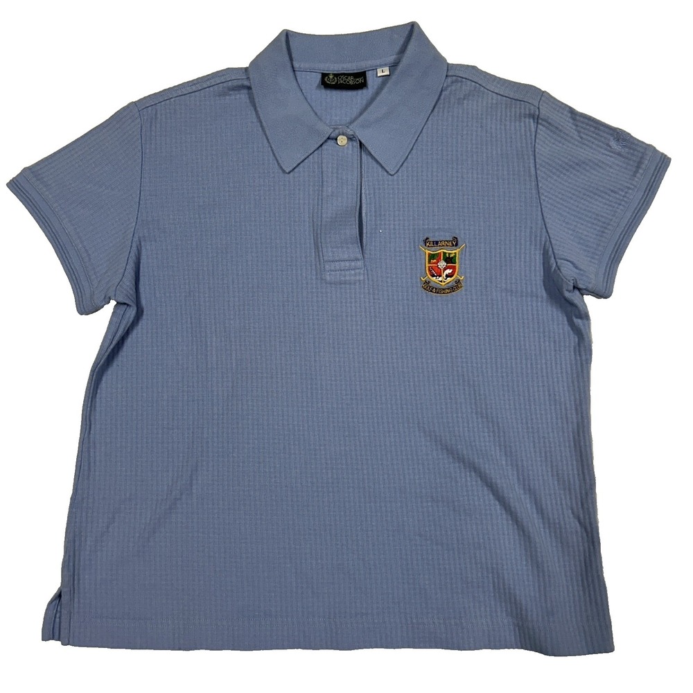 Oscar Jacobsen Men's Polo‎ Shirt Size Large Killarney Golf & Fishing Club Blue